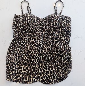 Jantzen Leopard Print Women's Tankini Flyaway Front